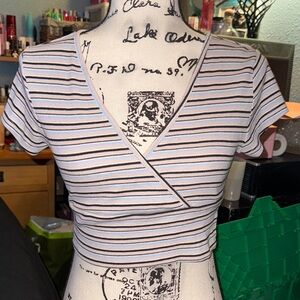 Rue21 Striped Wrap Crop Top